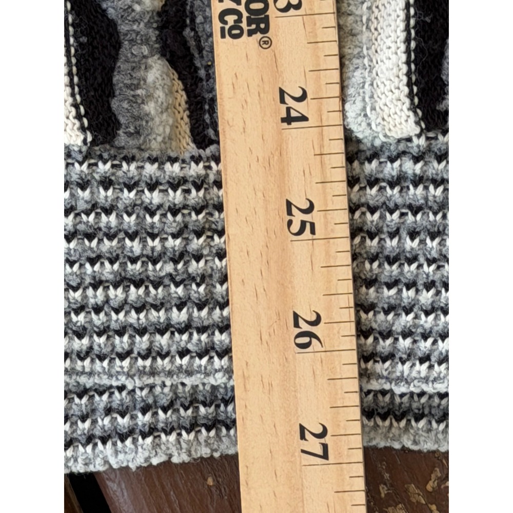 Vintage Alan Stuart 3D Knit Sweater Mens Med Grey Black White Retro 80s USA Made - Picture 5 of 8